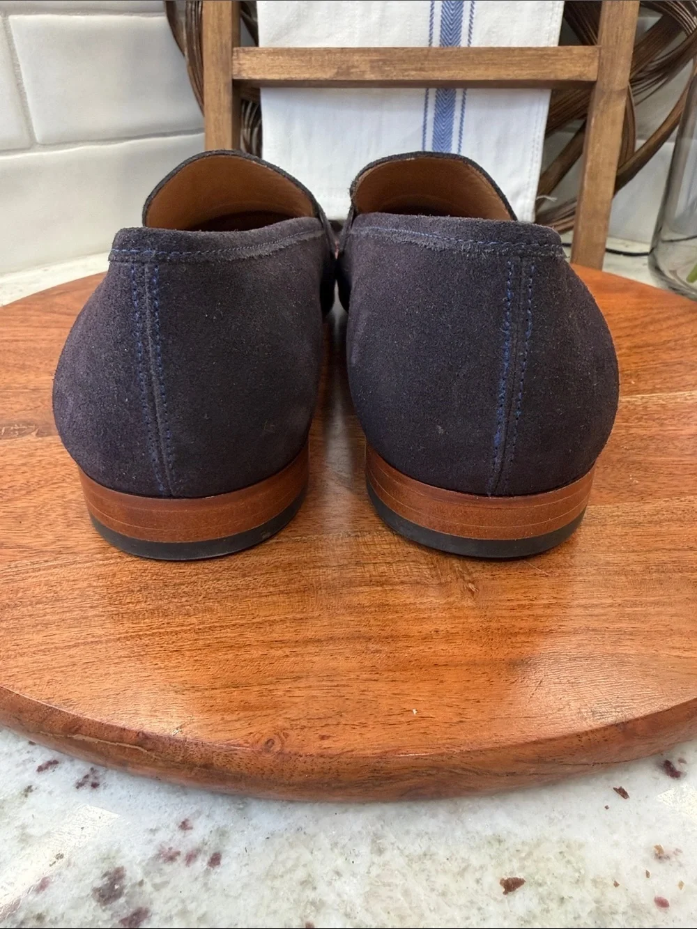 Men's Suede 3DMPenny Loafers in Navy- NWOT